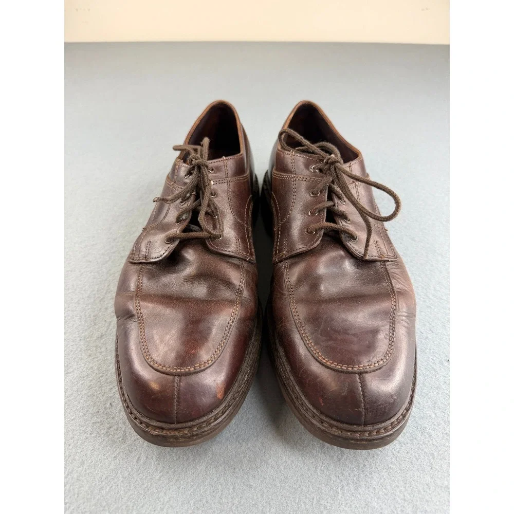 Allen Edmonds Oxford Shoes Mens 11 D Brown Leather Apron Toe Vibram 97355